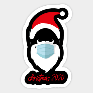 Christmas 2020 Funny Santa Wearing A Mask Sticker